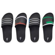 Kit 4 Pares Chinelo Sandália Masculino Preto Básico Slide Confortável Casual Leve K103 Kit 4 Pares Chinelo Sandália Masculino Preto Básico Slide Confortável Casual Leve K103