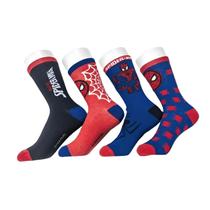 Kit 4 Pares de Meia Homem Aranha 4 a 10 anos Infantil Original Cano Médio Marvel Jolitex