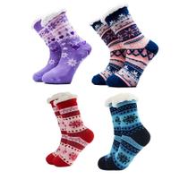 Kit 4 Pares De Meias Térmica Forrada Lã Adulto Unissex Antiderrapante Para O Frio Inverno