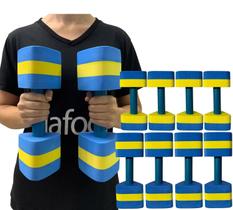 Kit 4 Pares Halteres Aquáticos em EVA P 1-2kg e M 2-3kg Azul/Amarelo Dafoca Sports Kit 4 Pares Halteres Aquáticos em EVA P 1-2kg e M 2-3kg Azul/Amarelo Dafoca Sports