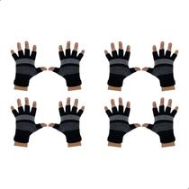 Kit 4 Pares Luva De Inverno Para Frio Em Poliester Quentinha Adulto Unissex Meio Dedo