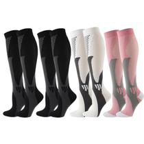 Kit 4 Pares Meia De Compressão Esportiva Cano Alto 3/4 Corrida Ciclismo Para Tratamento Trombose E Má Circulação Kit 4 Pares Meia De Compressão Esportiva Cano Alto 3/4 Corrida Ciclismo Para Tratamento Trombose E Má Circulação