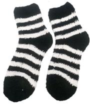 kit 4 pares Meia Pelúcia Feminino Listras Inverno Quente Proteção Frio