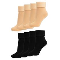 Kit 4 Pares Meia Térmica Feminina Peluciada Inverno
