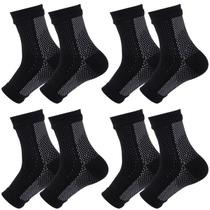 Kit 4 pares meias compressão pretas alívia dor pés fascite plantar Kit 4 pares meias compressão pretas alívia dor pés fascite plantar