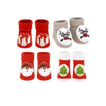 Kit 4 Pares Meias Para Bebê Pantufa 3d 0 a 6 Meses Unissex Especial Natal Encantado
