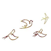 Kit 4 Pássaros Escultura Parede Decoração Acrílico Minimalista Kit 4 Pássaros Escultura Parede Decoração Acrílico Minimalista