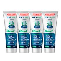 Kit 4 Pasta de Dente Gel 90g Oxypro Combate Manchas Aftas Creme Gel Dental Dentalclean