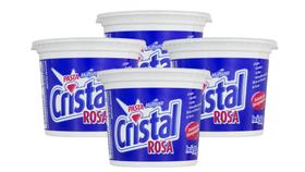 Kit 4 Pasta Limpeza Cristal Rosa Desengordurante 500g Urca