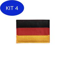 Kit 4 Patch Bordado Bandeira Da Alemanha Com Fecho De Contato