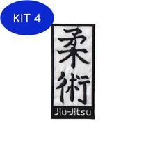 Kit 4 Patch Bordado Jiu-Jitsu I Com Fecho De Contato