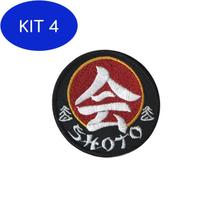 Kit 4 Patch Bordado Shoto Karatê Kimonos Com Fecho De Contato