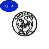 Kit 4 Patch Bordado Shotokan Karate Com Fecho De Contato