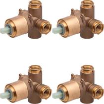 Kit 4 Pc Base Monocomando Misturador Chuveiro 1/2 3/4 Docol