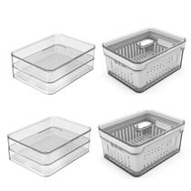 Kit 4 pc Porta Frios e Organizador de Geladeira Clear - Ou Kit 4 pc Porta Frios e Organizador de Geladeira Clear - Ou