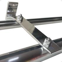 Kit 4 Pç Suporte Inove Duplo Parede Varão Suiço Cortina Wave