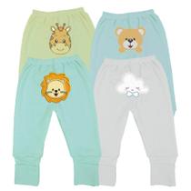 Kit 4 Pças Mijão Bebê Pé Reversível Bumbum Bordado Enxoval