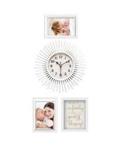 Kit 4 pcs 1 relogio 25cm 2 porta retrato 1 quadro decorativo