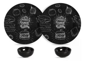 Kit 4 pcs acervo burguer black 1o classific. Kit 4 pcs acervo burguer black 1o classific.