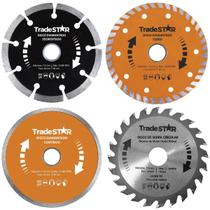 Kit 4 Pçs Disco De Corte 110X20 Para Serra Mármore Tradestar