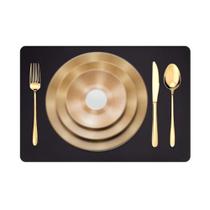 Kit 4 Pçs Jogo Americano Mesa Jantar Sala Restaurante Couro Kit 4 Pçs Jogo Americano Mesa Jantar Sala Restaurante Couro