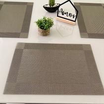 Kit 4 Pçs Lugar Jogo Americano Retangular Supla De Mesa Posta Sousplat Descanso Prato Marrom Mod A
