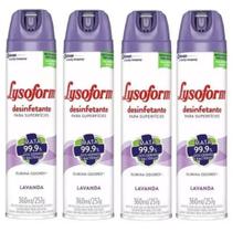 Kit 4 pçs lysoforme 360ml lavanda desinfetante superfícies