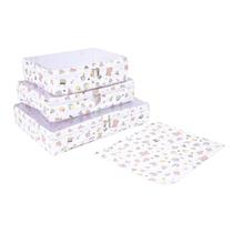 Kit 4 Pçs Organizador de Mala Bebê e Infantil Impermeável com Visor e Zíper