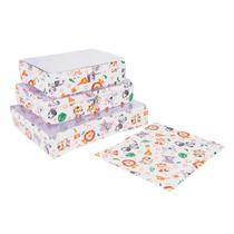 Kit 4 Pçs Organizador de Mala Bebê e Infantil Impermeável com Visor e Zíper