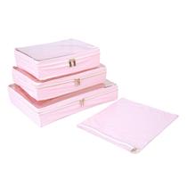 Kit 4 Pçs Organizador de Mala Impermeável com Visor e Zíper