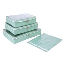 Kit 4 Pçs Organizador de Mala Impermeável com Visor e Zíper