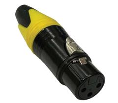 Kit 4 pçs - plug xlr femêa amarelo e preto ( cannon femêa )