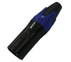 Kit 4 pçs - plug xlr macho - azul ( cannon macho )