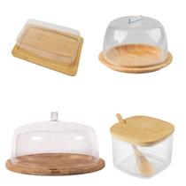 Kit 4 Pçs Porta Queijo Mantegueira Boleira Açucareiro Sense Kit 4 Pçs Porta Queijo Mantegueira Boleira Açucareiro Sense