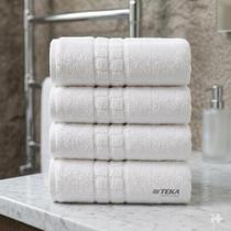Kit 4 pçs Toalhas de Banho Luxo Hotel Profiline Branca Gramatura 500g/m² Teka Kit 4 pçs Toalhas de Banho Luxo Hotel Profiline Branca Gramatura 500g/m² Teka
