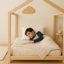 Kit 4 Pçs Travesseiro Infantil Mini Cama 200 Fios 40x50cm Silicone Hipoalergênico Macio Branco