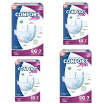Kit 4 pct Fralda Geriátrica Confort Maxi EG C 7 Alta Absorção Severa Adulto