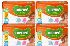 KIT 4 PCT Fraldas infantil Hipopo Hiper Tamanho XXG 216 Unidades KIT 4 PCT Fraldas infantil Hipopo Hiper Tamanho XXG 216 Unidades