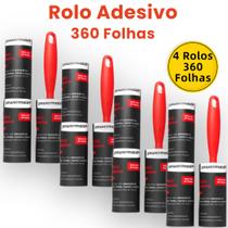 Kit 4 pct Rolo Adesivo Tira Pelos e Pó 90 Folhas Powermaid