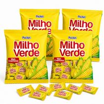 Kit 4 pcts Bala de Milho Verde Cremosa Pocket Pacote 500gr