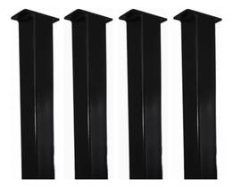 Kit 4 Pe 90cm Mesa Tubo Quadrado Industrial Ferro Reforçados
