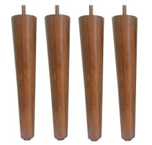 Kit 4 Pé Palito 30Cm Sofá Mesa Amendoa Marrom Claro