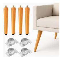 Kit 4 Pé Palito 40cm para Poltronas Cadeiras com Suporte para Base Kit 4 Pé Palito 40cm para Poltronas Cadeiras com Suporte para Base