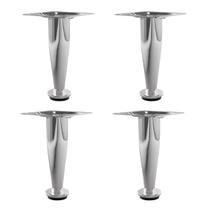 Kit 4 Pé Para Móveis Regulável Cônico Cromado 10cm em Aço