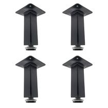 Kit 4 Pé Para Móveis Regulável Quadrado Preto 10cm em Metal Kit 4 Pé Para Móveis Regulável Quadrado Preto 10cm em Metal
