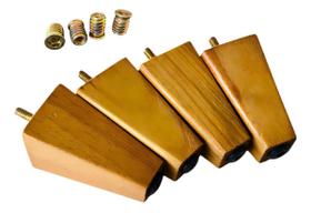 Kit 4 Pé Trapézio 12cm 4 Bucha Americana Ideal para Sofá Bicama Cama box