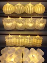 Kit 4 peça Enfeite Vela Decorativa de LED Fofinho