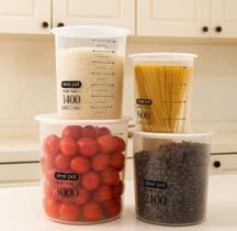 Kit 4 Peça Pote Organiza Recipiente Conserva Guarda Alimento Vasilha Armazena Plástico Arroz Feijão