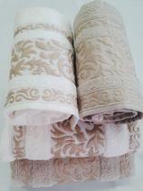 Kit 4 peça Toalha Golden Jacquard 2 Banhâo 2 Rosto