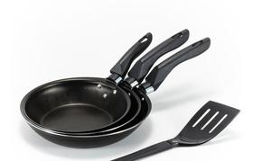Kit 4 Peças 3 Frigideiras Francesas 1 Espátula Nylon Kit 4 Peças 3 Frigideiras Francesas 1 Espátula Nylon